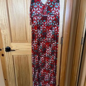 Tie Dye boho maxi Halter Sun Dress medium